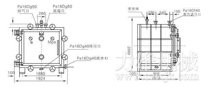 方形靜態(tài)真空干燥機(jī)結(jié)構(gòu)示意圖